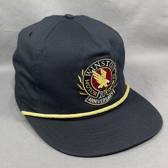 Vtg Winston Motorsports NASCAR Snapback Hat Cap Rope 20th Anniversary USA Mens - Picture 6 of 14